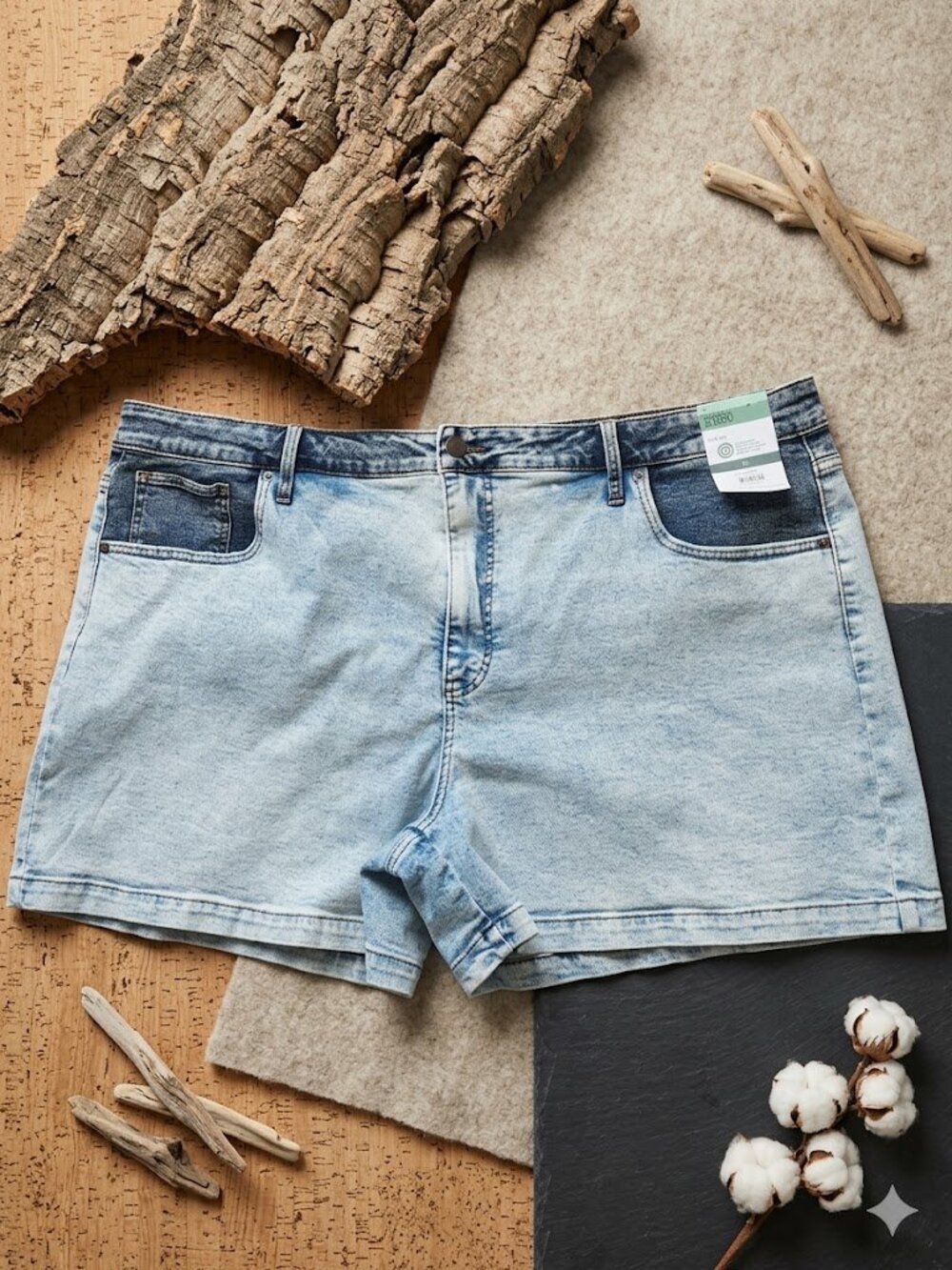 Terra & Sky Women's Plus Size TS Denim Shorts NWT